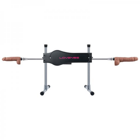 Lovense Sex Machine with adjustable stand, dual attachments, and Bluetooth control for solo or partner use