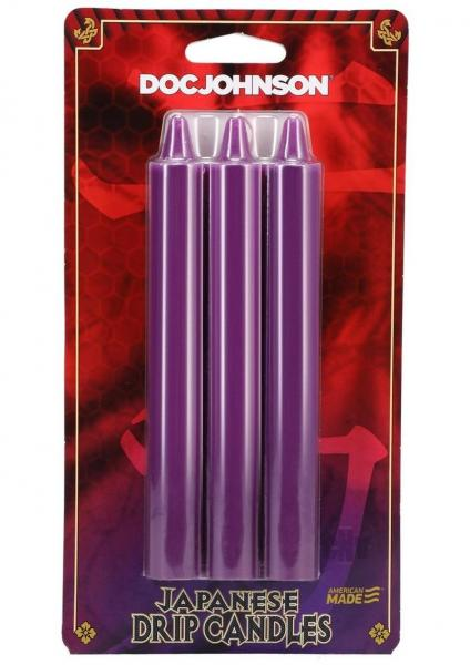 Three-pack of purple Japanese Drip Candles for sensation play and mood setting